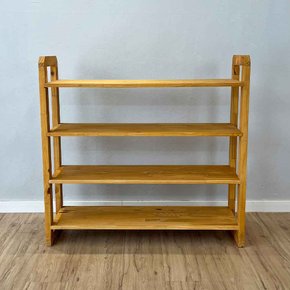 aparador de madeira pinus linea de 4 prateleiras ample nozes5