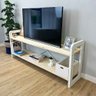 rack de tv de madeira pinus linea natural e branco3