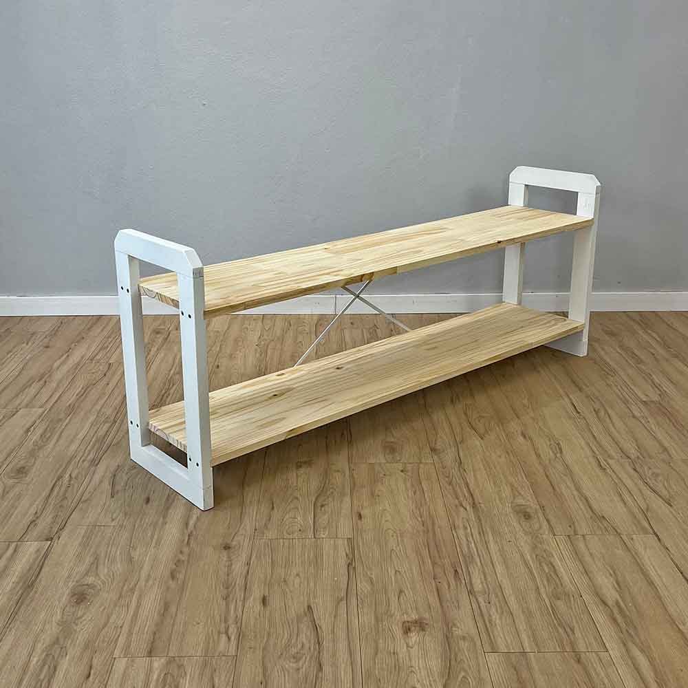 rack de tv de madeira pinus linea natural e branco7