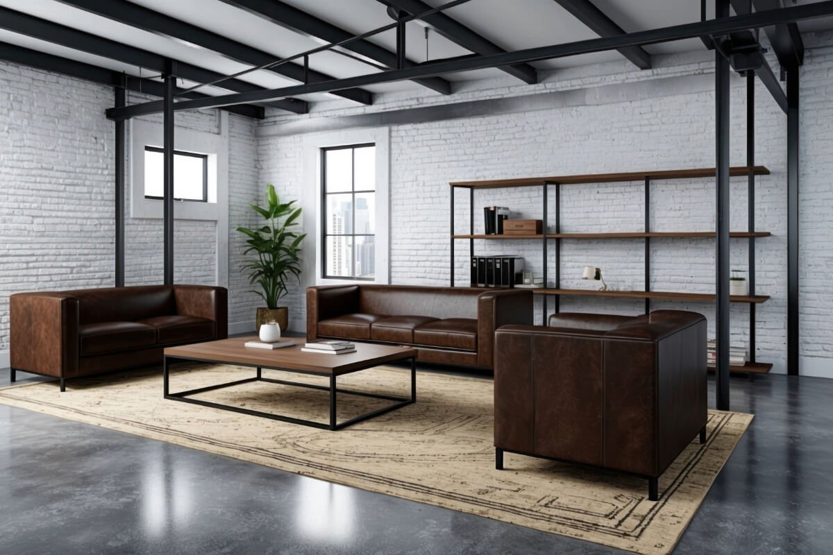 ambiente com moveis estilo industrial