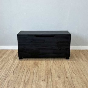 bau banco multiuso de madeira pinus grande preto
