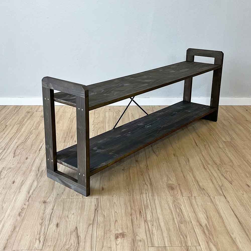 03 rack de tv de madeira pinus linea tabaco
