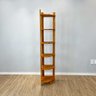 estante de canto para chao de madeira pinus 6 prateleiras linea carvalho de lado