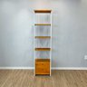 Estante Style de Ferro e Madeira Slim 6 Prateleiras Industrial com 1 Gaveteiro Carvalho e Branco