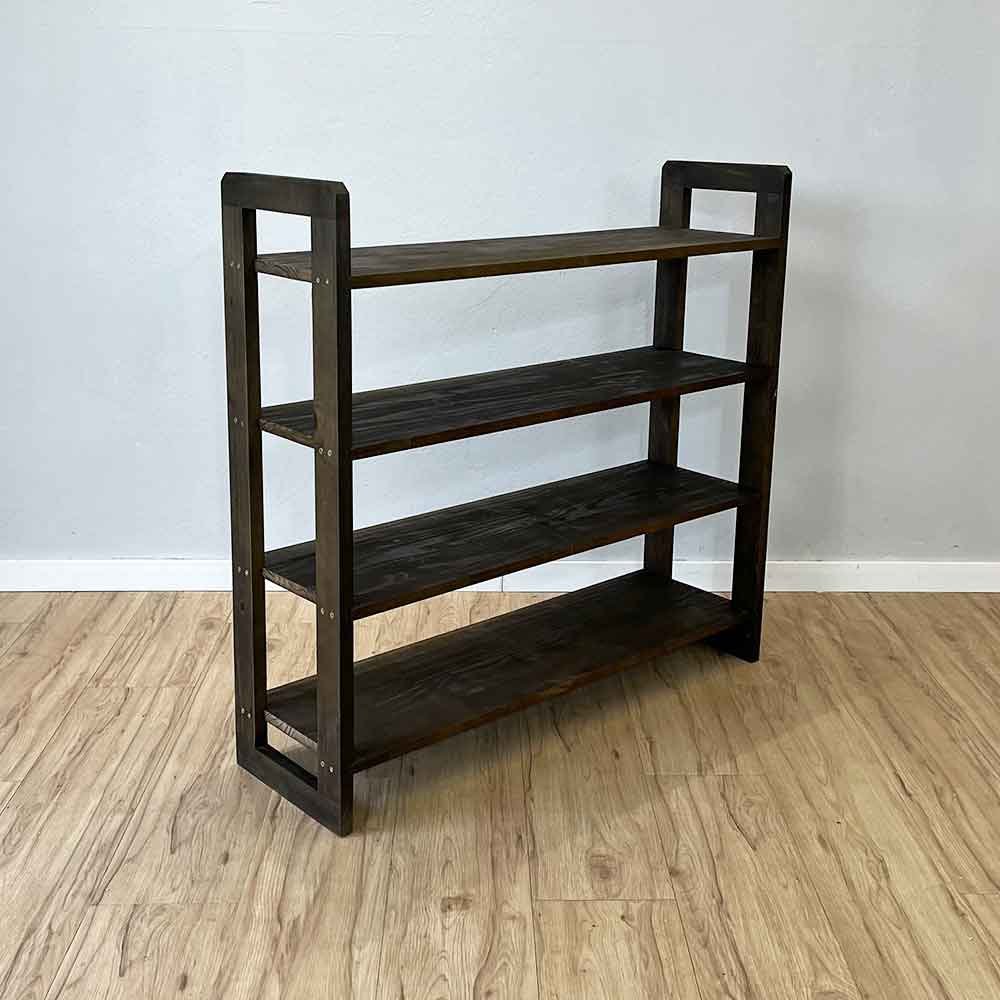 aparador de madeira pinus linea de 4 prateleiras ample tabaco5