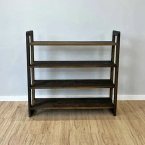 aparador de madeira pinus linea de 4 prateleiras ample tabaco6