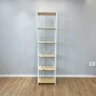 Estante Style de Ferro e Madeira Slim 6 Prateleiras Industrial Natural e Branco
