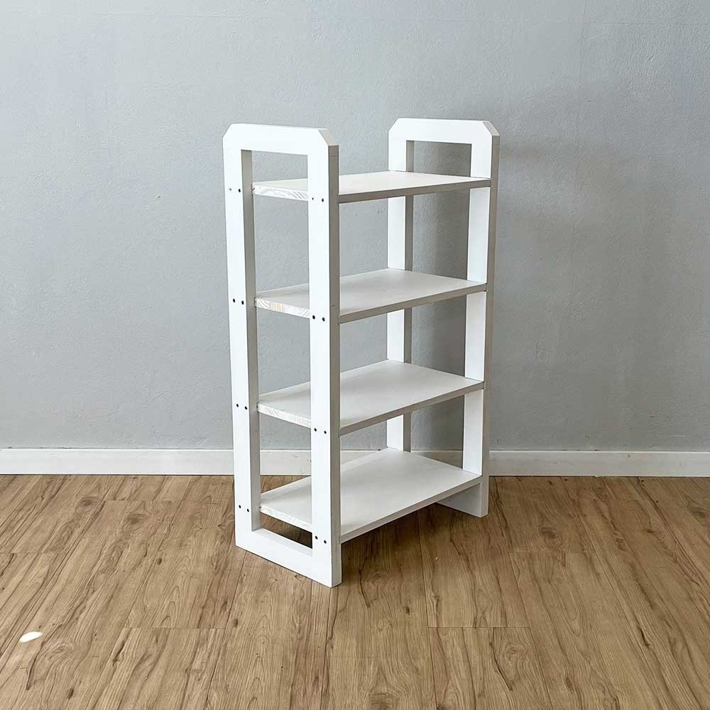 aparador de madeira pinus linea de 4 prateleiras slim branco6