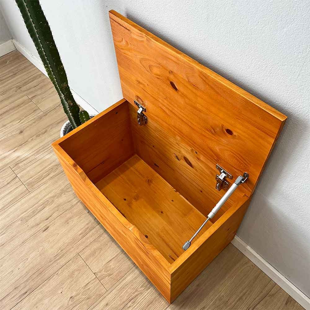 bau banco multiuso de madeira pinus pequeno carvalho4