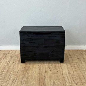 bau banco multiuso de madeira pinus pequeno preto6