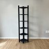 Estante de Canto para Chão de Madeira Pinus 6 Prateleiras Linea Preto