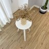 mesa lateral redonda com pe palito de madeira branco