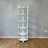 Estante de Canto para Chão de Madeira Pinus 6 Prateleiras Linea Branco
