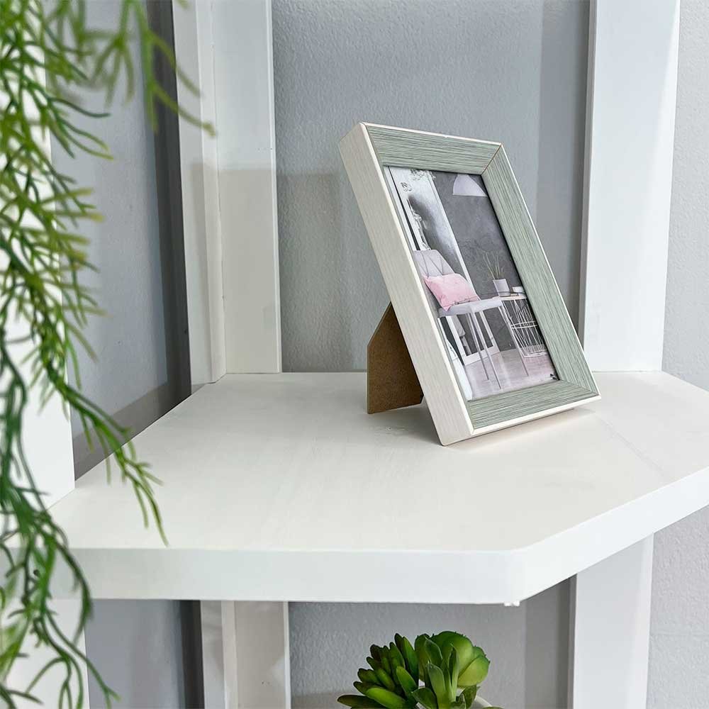 estante de canto para chao de madeira pinus 6 prateleiras linea branco6