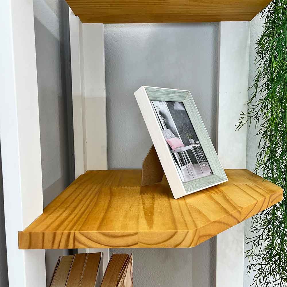 estante de canto para chao de madeira pinus 6 prateleiras linea nozes e branco6