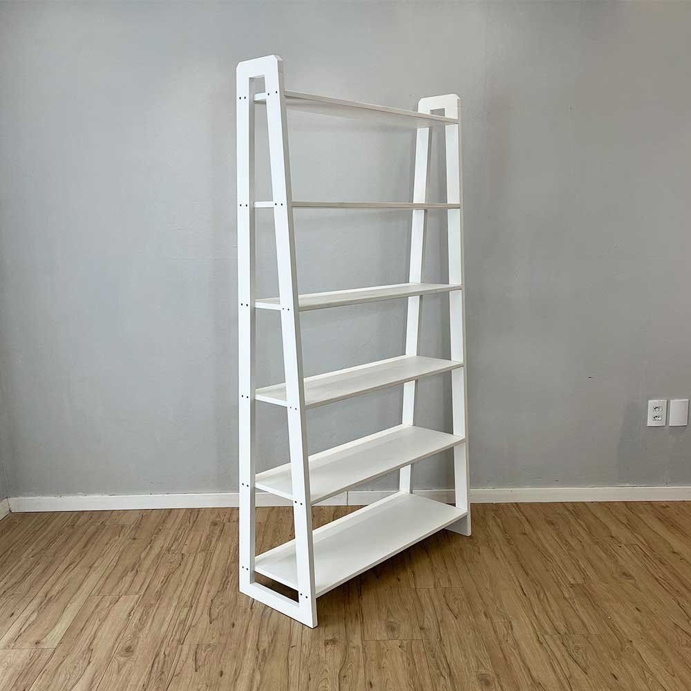 estante a 6 prateleiras de madeira pinus linea ample branco2