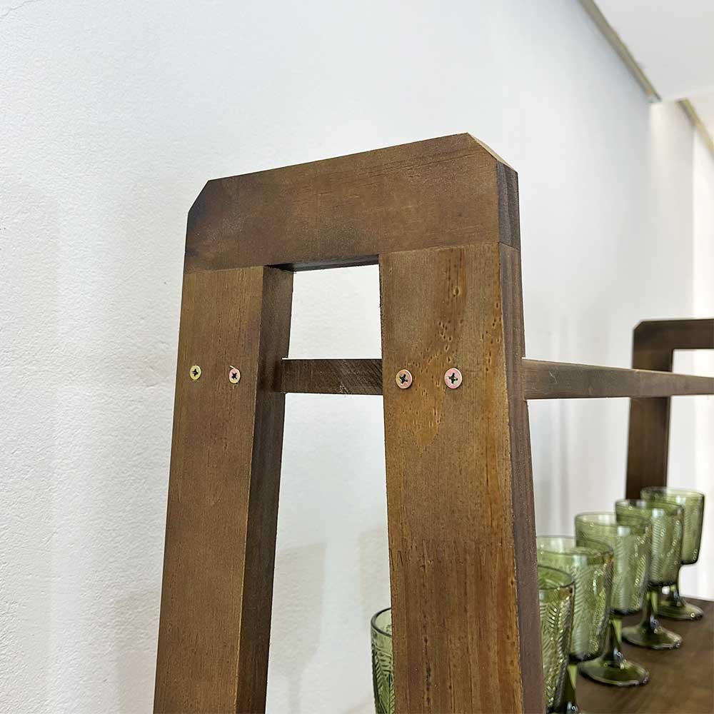 06 estante a 6 prateleiras de madeira pinus linea ample tabaco