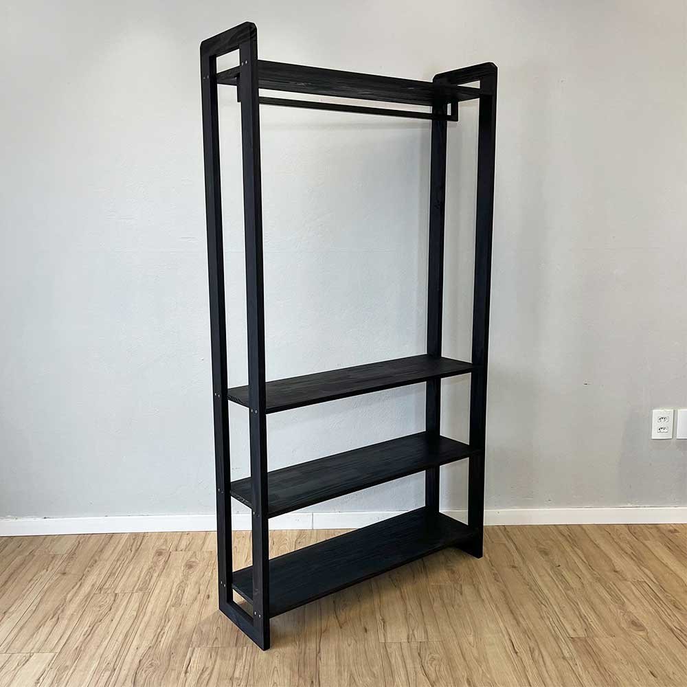 arara de roupas de madeira pinus linea ample preto4