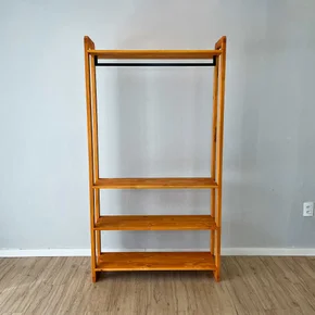 18 arara de roupas de madeira pinus linea ample carvalho