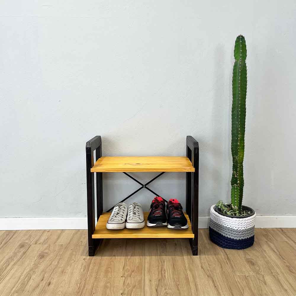 sapateira banco de madeira pinus linea nozes e preto2