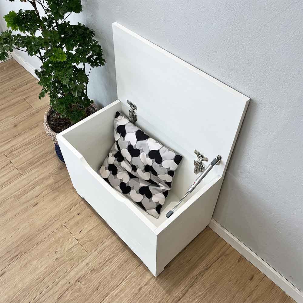 bau banco multiuso de madeira pinus pequeno branco6