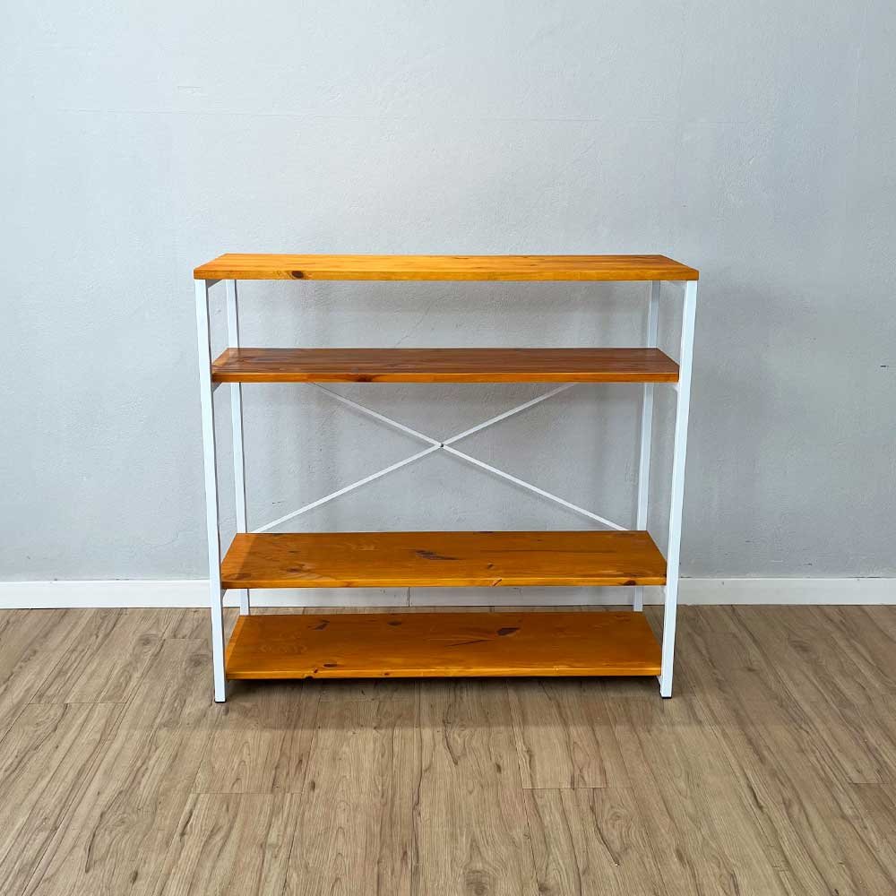 08 aparador de ferro e madeira style industrial carvalho e branco