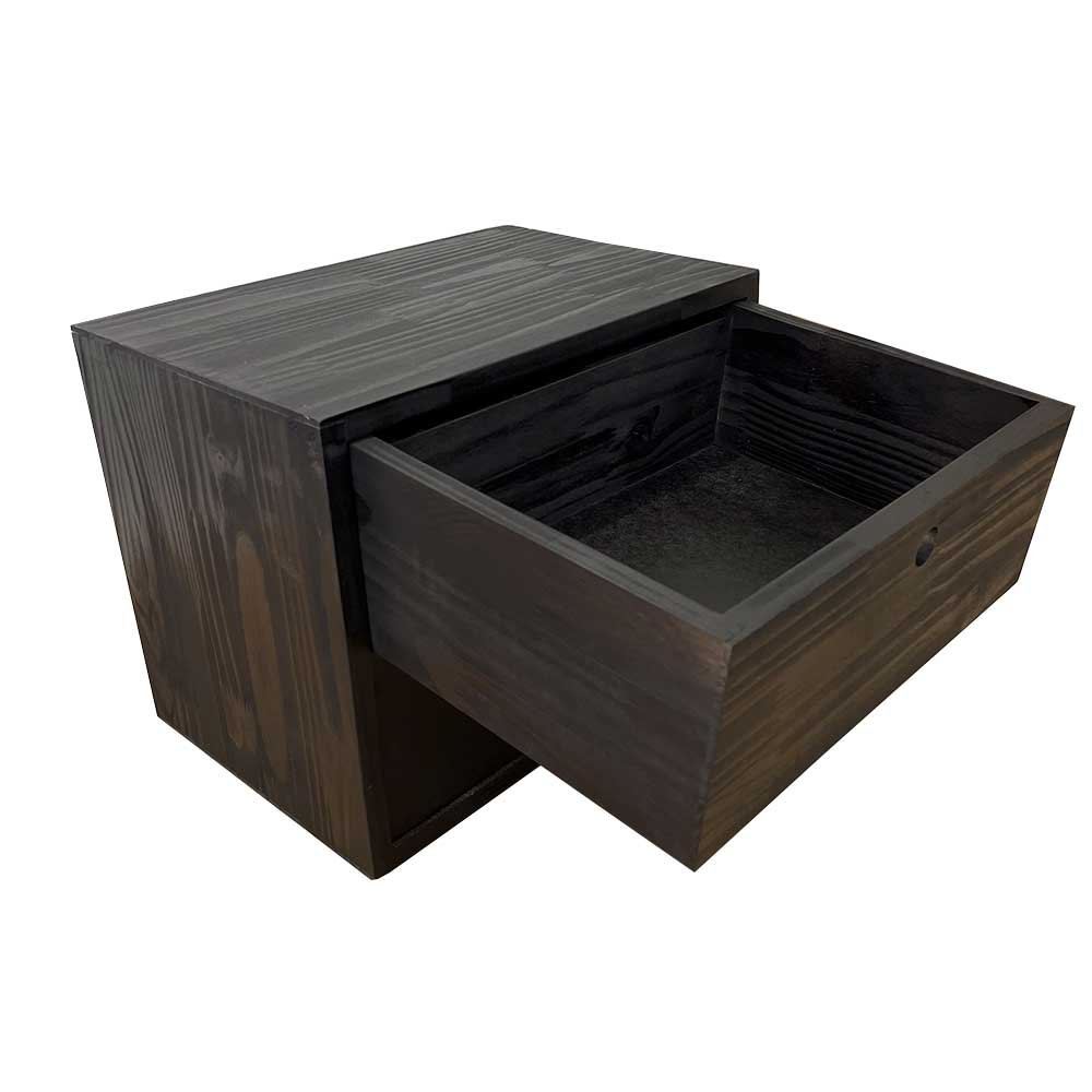 nicho dual de madeira com gaveta preto3