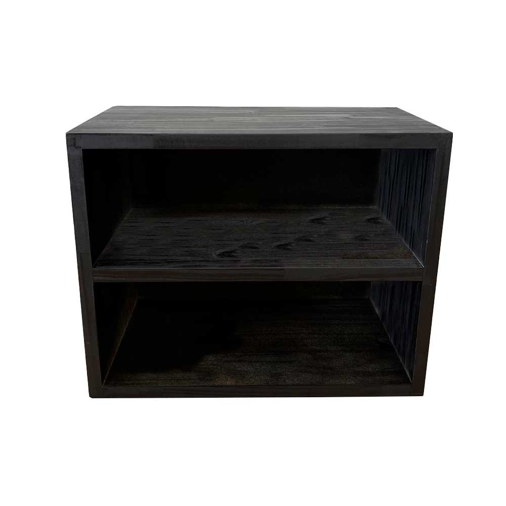 nicho dual de madeira prateleira preto2