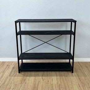 01 aparador de ferro e madeira style industrial preto