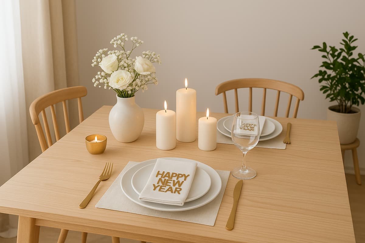 mesa decorada com velas