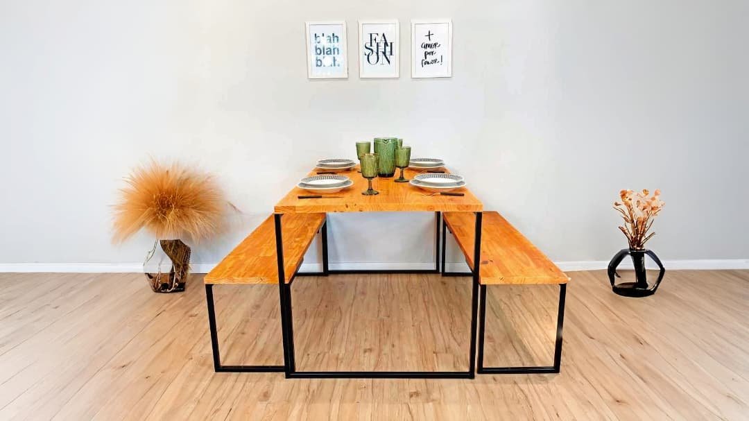 mesa de jantar feira em madeira