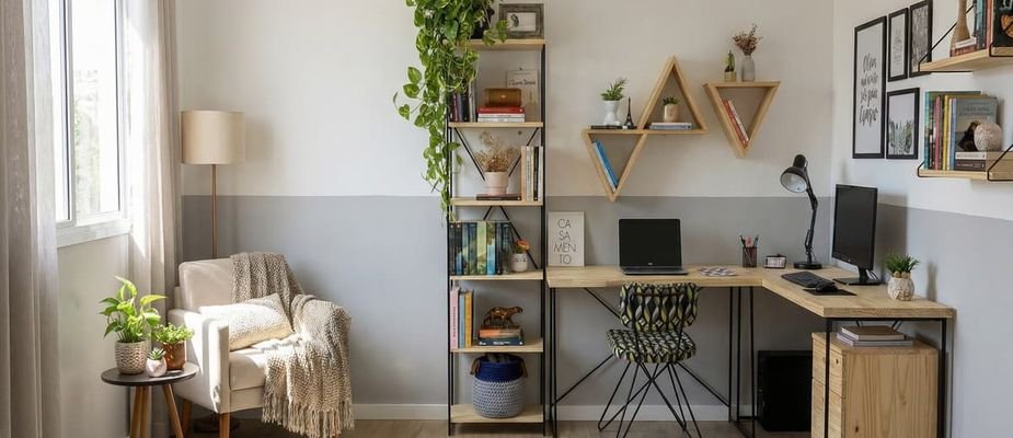 Entenda como escolher estantes funcionais para sua casa: profundidade, capacidade de carga e divisão de ambientes.