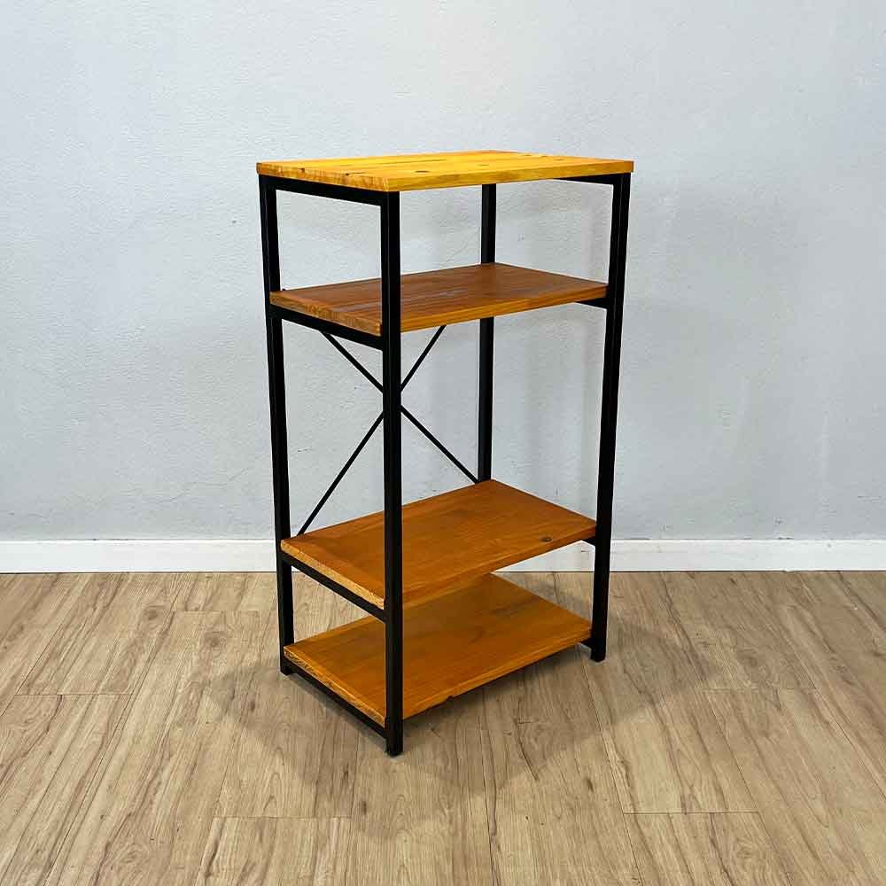 05 aparador industrial de ferro e madeira style slim carvalho e preto