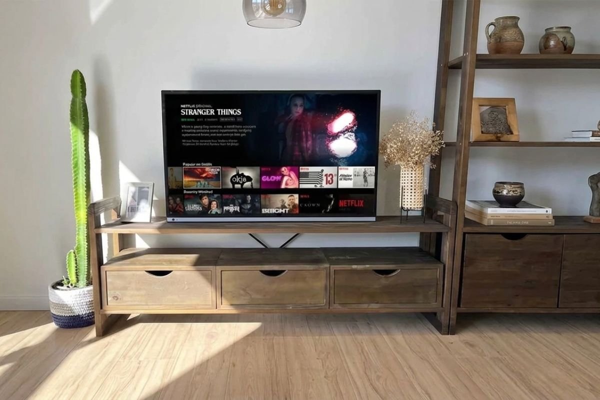 rack de tv em sala de estar