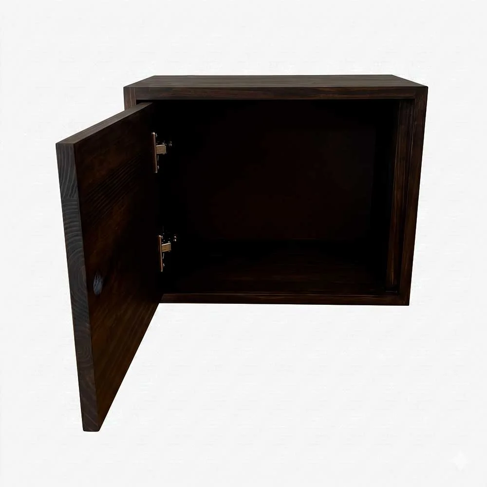 nicho de madeira pinus com porta preto2