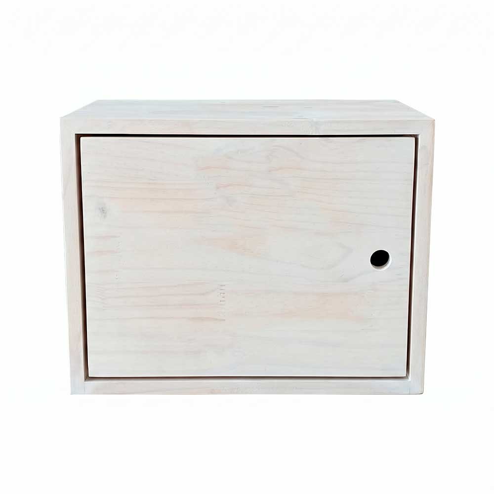 nicho de madeira pinus com porta branco