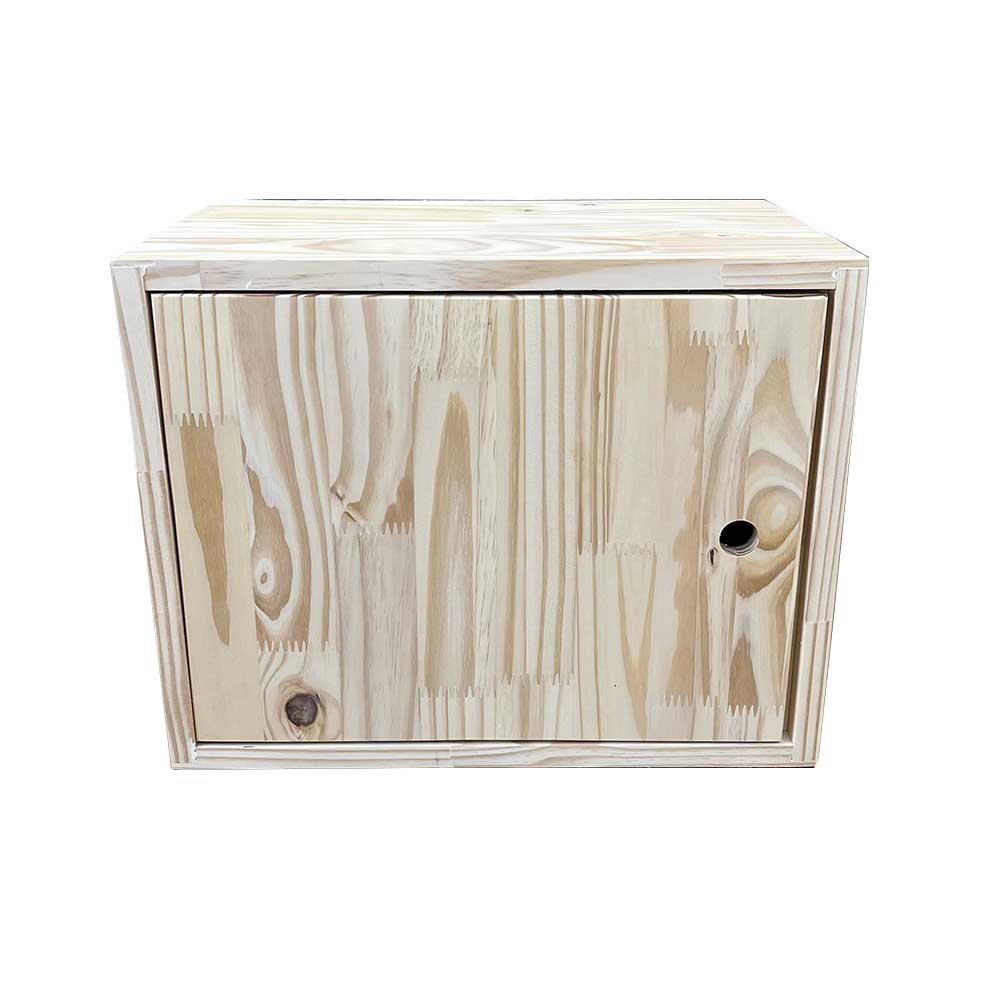 nicho de madeira pinus com porta natural2