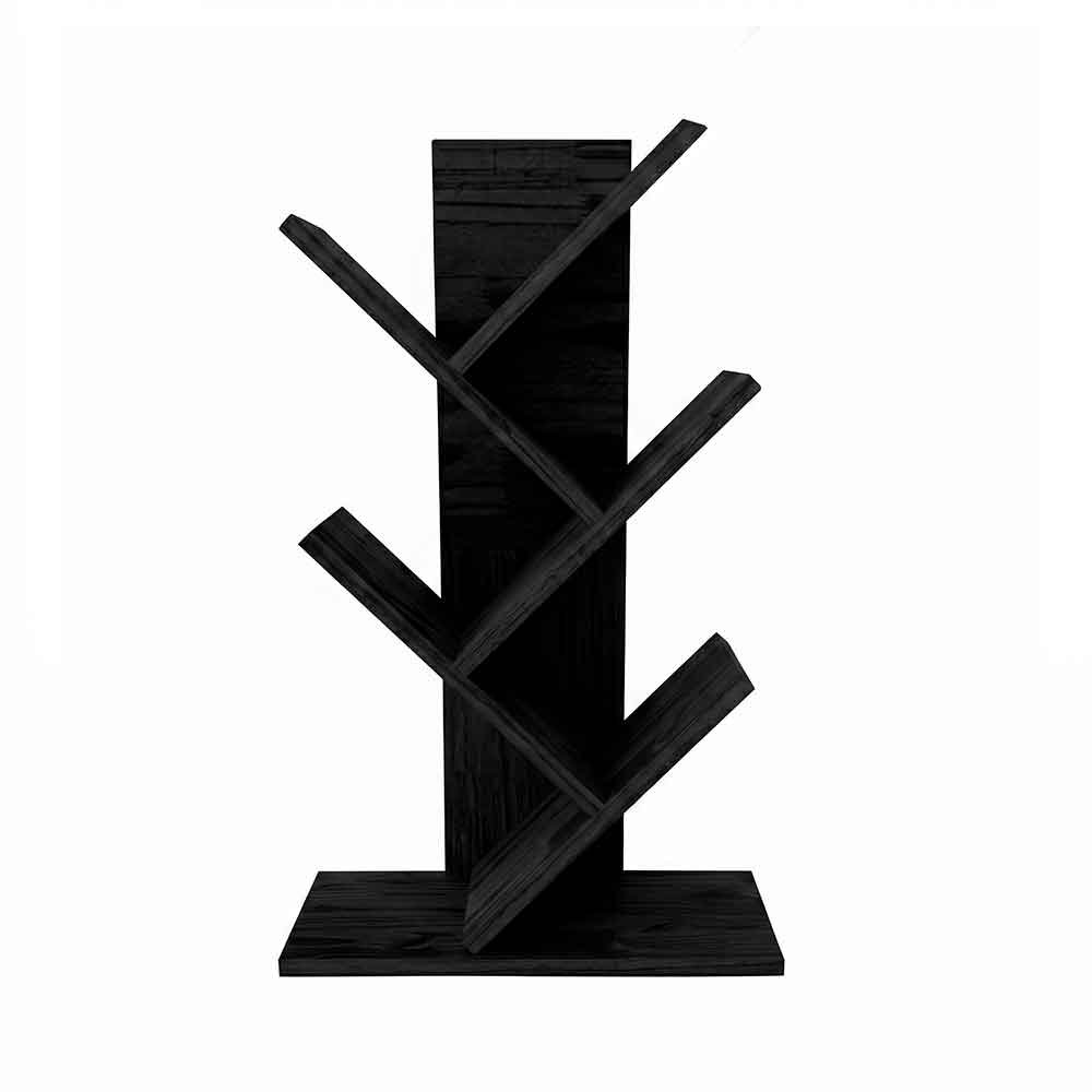 estante de madeira para livros tree baixa preto3