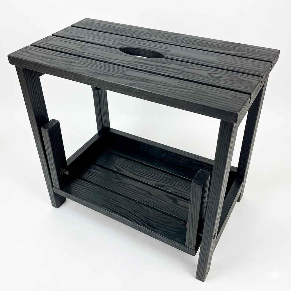 banco escada madeira pinus 2 degraus preto1