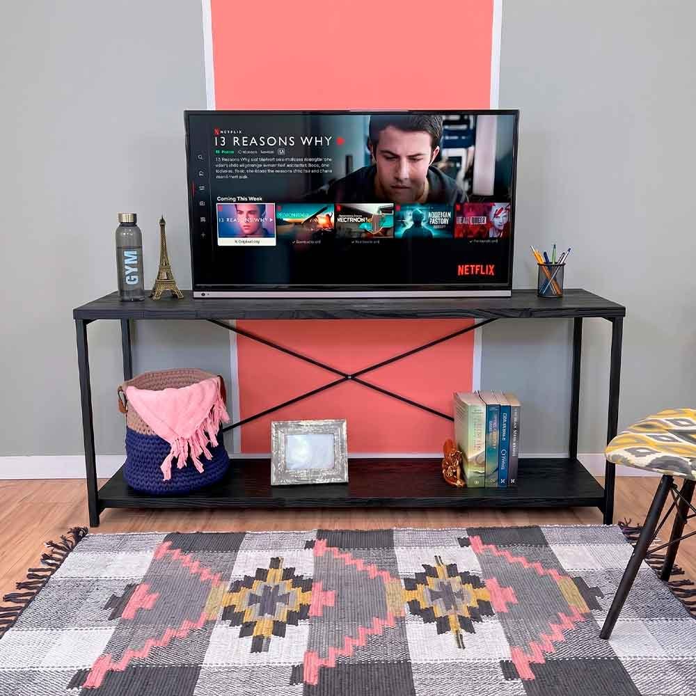 rack tv industrial de ferro e madeira style square preto1