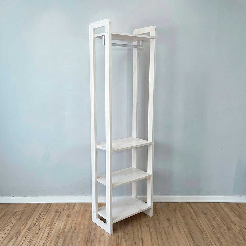 arara de roupas madeira pinus linea slim branco2