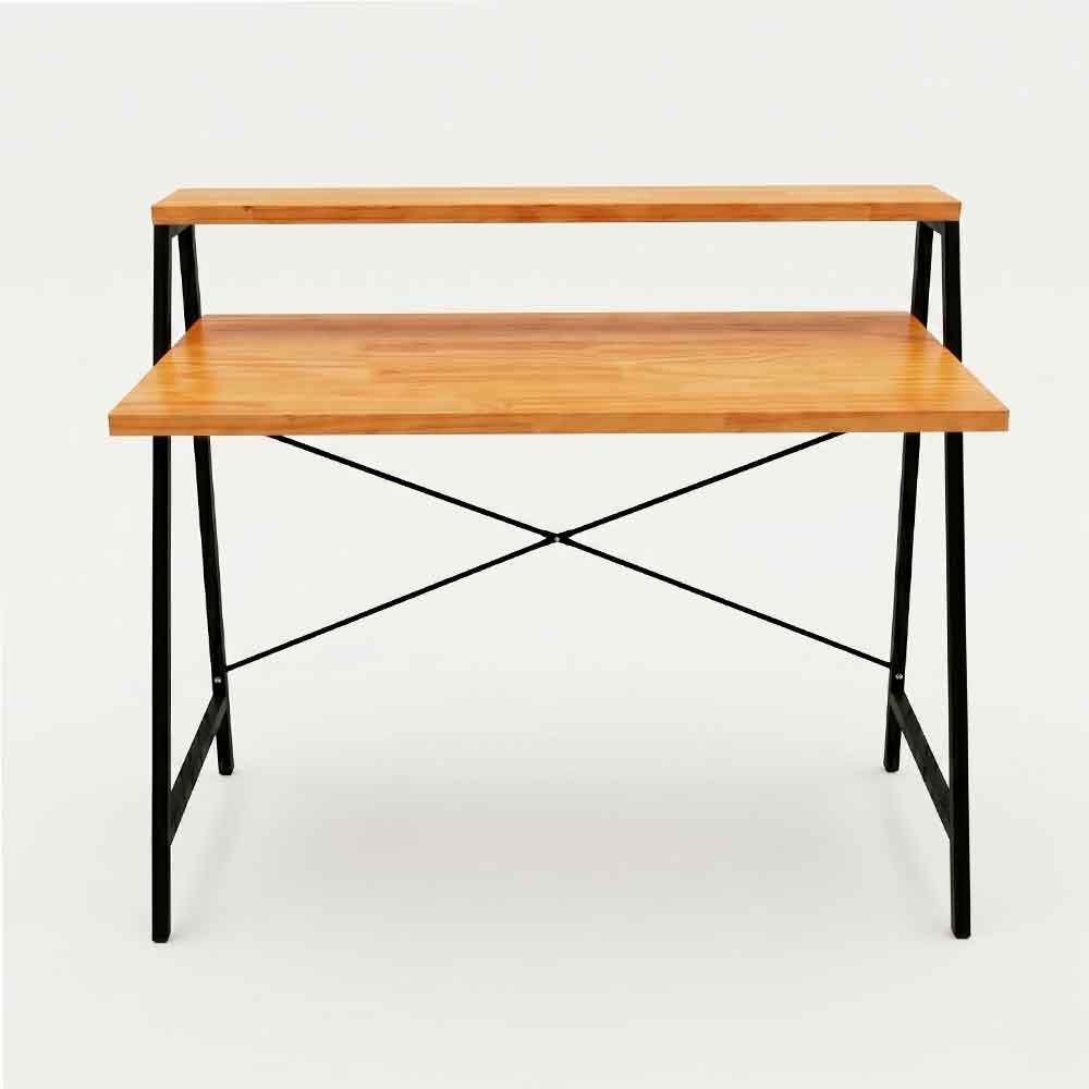 mesa de escritorio industrial de ferro e madeira style stair 100cm nozes e preto2