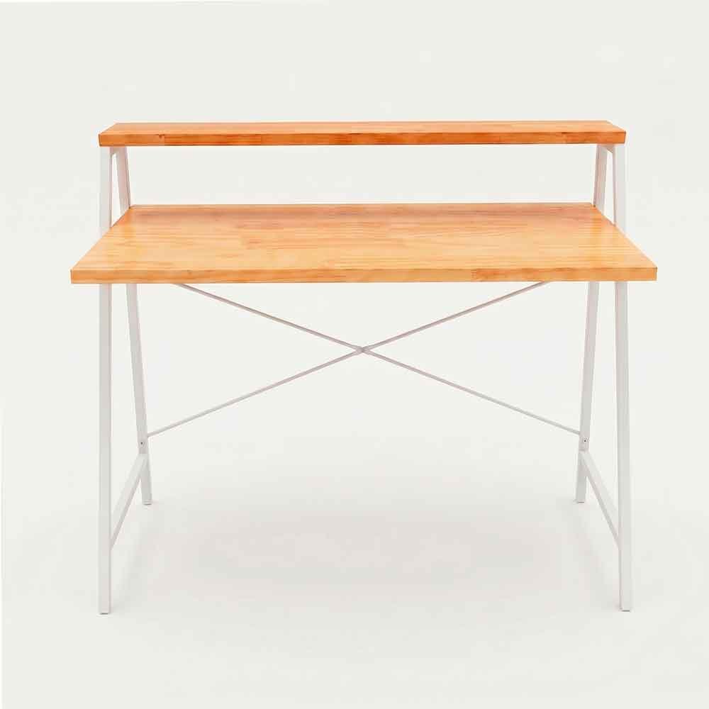 mesa de escritorio industrial de ferro e madeira style stair 100cm nozes e branco3