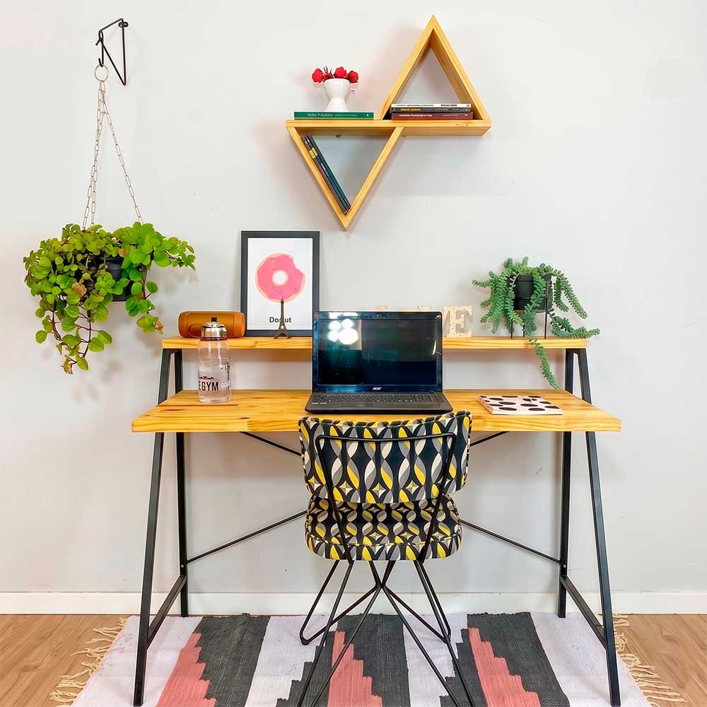 mesa de escritorio industrial de ferro e madeira style stair 124cm nozes e preto1
